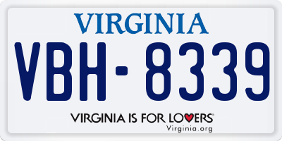 VA license plate VBH8339