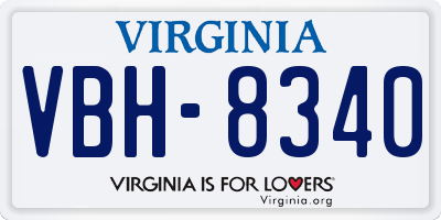 VA license plate VBH8340