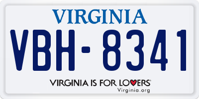 VA license plate VBH8341