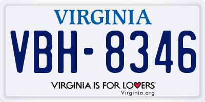 VA license plate VBH8346
