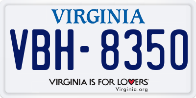 VA license plate VBH8350