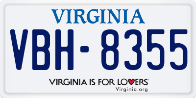 VA license plate VBH8355