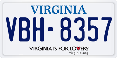 VA license plate VBH8357