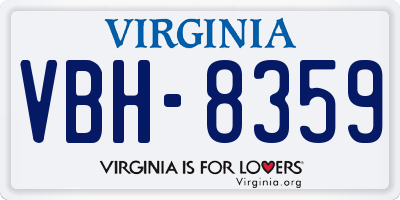 VA license plate VBH8359