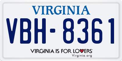 VA license plate VBH8361