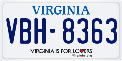 VA license plate VBH8363
