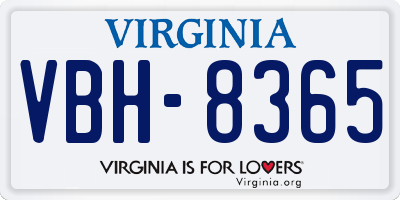 VA license plate VBH8365