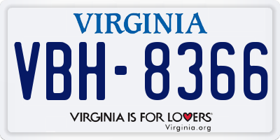 VA license plate VBH8366