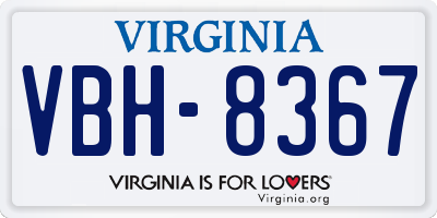 VA license plate VBH8367