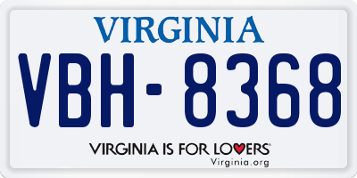 VA license plate VBH8368