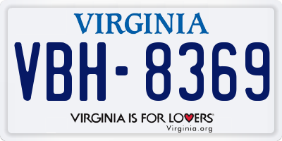 VA license plate VBH8369