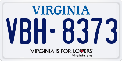 VA license plate VBH8373