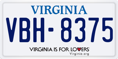 VA license plate VBH8375