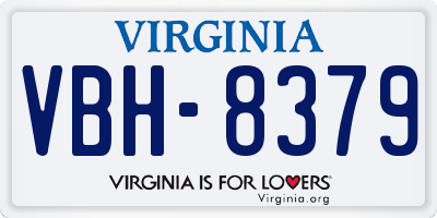 VA license plate VBH8379