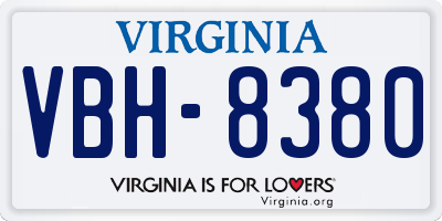 VA license plate VBH8380
