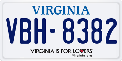VA license plate VBH8382