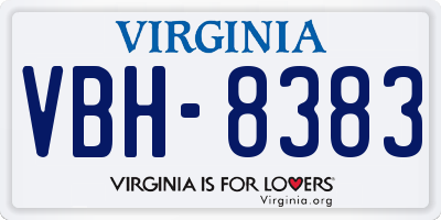 VA license plate VBH8383