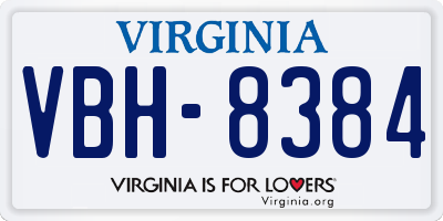 VA license plate VBH8384
