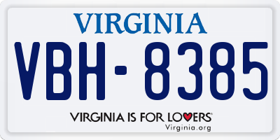 VA license plate VBH8385