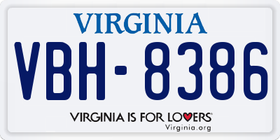 VA license plate VBH8386