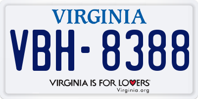 VA license plate VBH8388