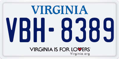 VA license plate VBH8389