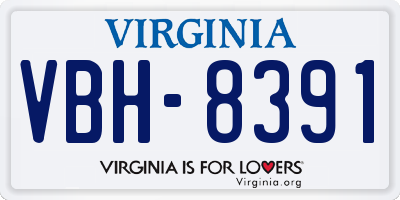 VA license plate VBH8391