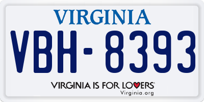 VA license plate VBH8393
