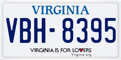 VA license plate VBH8395