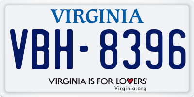 VA license plate VBH8396