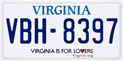 VA license plate VBH8397