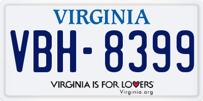 VA license plate VBH8399