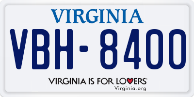 VA license plate VBH8400