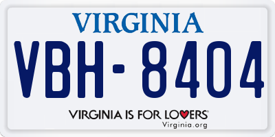 VA license plate VBH8404