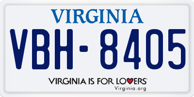 VA license plate VBH8405