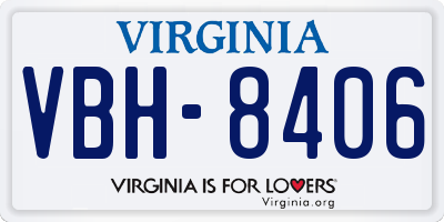 VA license plate VBH8406