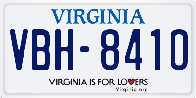 VA license plate VBH8410