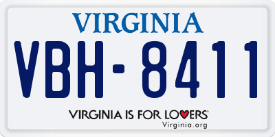 VA license plate VBH8411