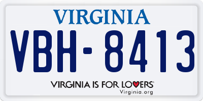 VA license plate VBH8413
