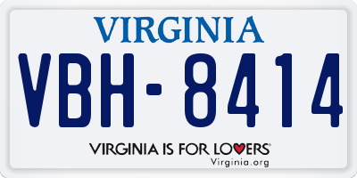 VA license plate VBH8414