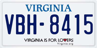 VA license plate VBH8415