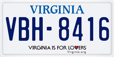 VA license plate VBH8416