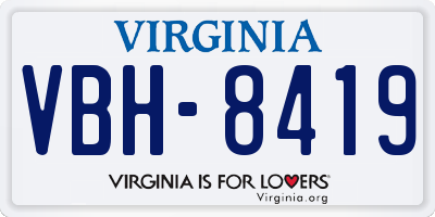 VA license plate VBH8419