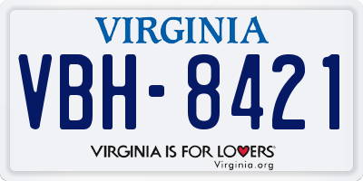 VA license plate VBH8421