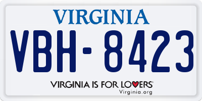 VA license plate VBH8423