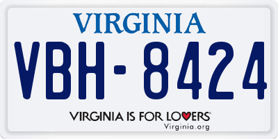 VA license plate VBH8424