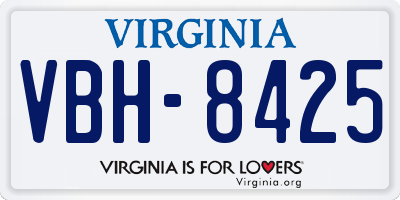 VA license plate VBH8425