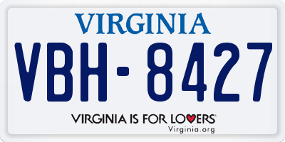VA license plate VBH8427