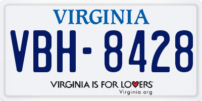 VA license plate VBH8428