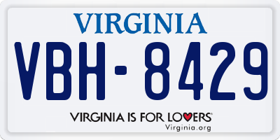 VA license plate VBH8429